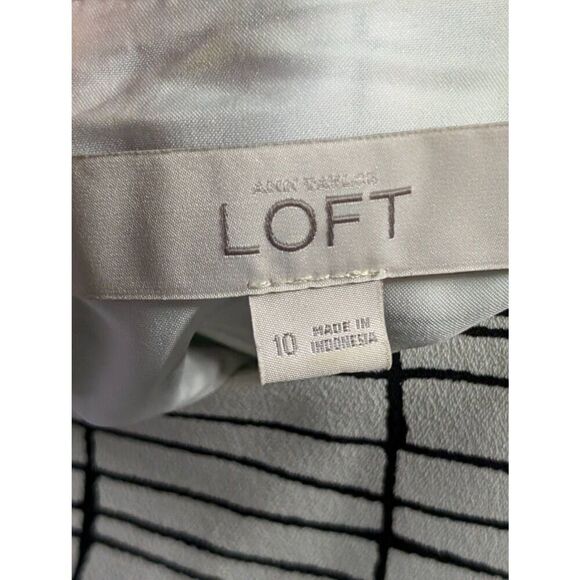 Ann Taylor Loft Mod Floral Plaid Shift Dress Sleeveless Color Block Size 10 - Picture 3 of 5